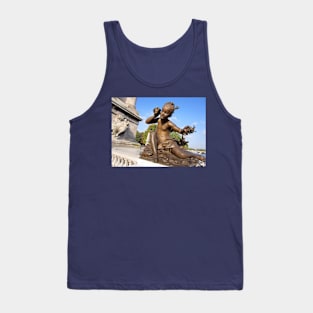 Paris Girl Statue on Bridge Tank Top